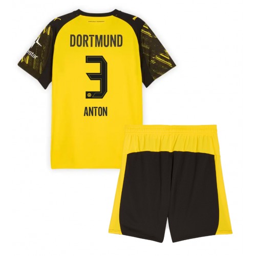 Borussia Dortmund Waldemar Anton #3 Replika babykläder Hemmaställ Barn 2025-26 Kortärmad (+ korta byxor)
